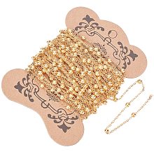 Arricraft 10m/32.80 Feet Golden Chains, Brass Cable Chains with 3mm Balls, 1 Roll Chains for Necklace Jewelry Accessories DIY Making