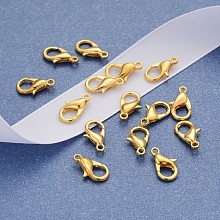 Honeyhandy Zinc Alloy Jewelry Findings Golden Lobster Claw Clasps, Parrot Trigger Clasps, Cadmium Free & Lead Free, 12x6mm, Hole: 1.2mm