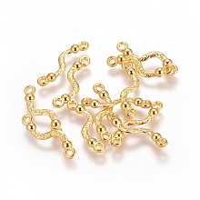 Honeyhandy Alloy Bar Links connectors, Lead Free and Cadmium Free, Twist, Golden, about 22.5mm long, 6mm wide, 3mm thick, hole: 1.5mm