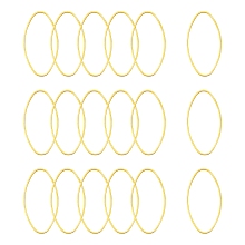 Honeyhandy Jewelry Linking Rings, Brass, Ellipse, plated in golden color, about 20mm wide, 40mm long, 1mm thick