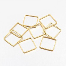 Honeyhandy Square Brass Linking Rings, Golden, 8x8x1mm