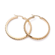 Honeyhandy 304 Stainless Steel Hoop Earrings, Ring, Golden, 42x41.5x3.5mm, Pin: 0.7mm