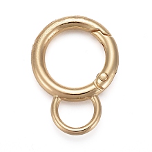 Honeyhandy Alloy Key Clasps, Spring Gate Rings, Cadmium Free & Lead Free, Golden, 33x24x3.5mm, Hole: 9x7mm