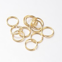 Honeyhandy Eco-Friendly Vacuum Plating & Long-Lasting Plated Brass Open Jump Rings, Golden, 18 Gauge, 10x1mm, Inner Diameter: 8.4mm