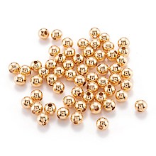 Honeyhandy Brass Beads, Long-Lasting Plated, Round, Real 18K Gold Plated, 6mm, Hole: 2mm