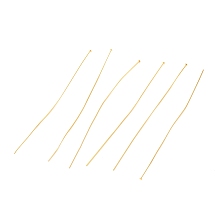 Honeyhandy Brass Flat Head Pins, Real 18K Gold Plated, 102x0.7mm, Head: 2mm