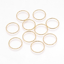 Honeyhandy Brass Linking Rings, Soldered, Nickel Free, Real 18K Gold Plated, 18x1mm, Inner Diameter: 16mm