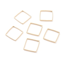 Honeyhandy Brass Linking Rings, Long-Lasting Plated, Square, Real 24K Gold Plated, 12x12x1mm, Inner Diameter: 11x11mm