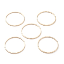 Honeyhandy Brass Linking Rings, Long-Lasting Plated, Round Ring, Real 24K Gold Plated & Stainless Steel Color, 25x1mm, Inner Diameter: 23mm