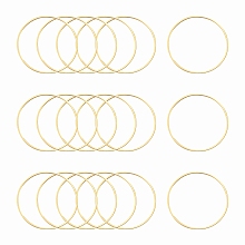 Honeyhandy Brass Linking Rings, Long-Lasting Plated, Round Ring, Real 24K Gold Plated & Stainless Steel Color, 40x1mm, Inner Diameter: 38mm