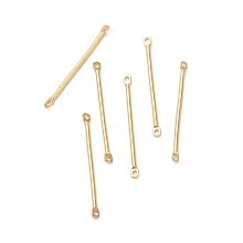 Honeyhandy 201 Stainless Steel Links Connectors, Bar Links, Golden, 25x1x1mm, Hole: 1mm