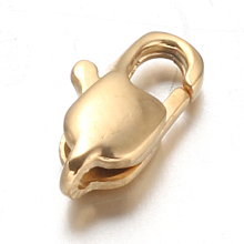 Honeyhandy Ion Plating(IP) 304 Stainless Steel Lobster Claw Clasps, Golden, 9x5x3mm, Hole: 1mm