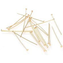 UNICRAFTALE 50pcs Stainless Steel Flat Head Pin Golden Earring Pins Flat Head Jewelry Pins Metal Pins for Jewelry Making 25x0.7mm, Head 1.5mm