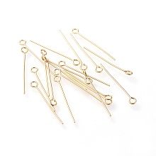 Honeyhandy 304 Stainless Steel Eye Pins, Golden, 25x0.7mm, Hole: 1.8mm