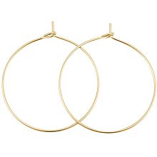 UNICRAFTALE 10 PCS Stainless Steel Wine Glass Charms Hoop Earrings Findings Round Beading Hoops Components for Jewelry Earrings Making, Golden