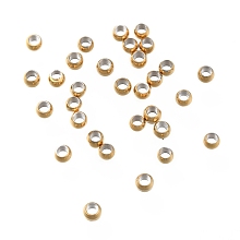 ARRICRAFT 304 Stainless Steel Spacer Beads, Round, Golden, 3x2mm, Hole: 1.6mm