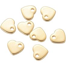 UNICRAFTALE 20pcs Mini Heart Charm Chain Extender Drop Stainless Steel Pendant Metal Charms for Women Girlfriend Gift Necklace Jewelry Making 5x6x1mm, Hole 1mm