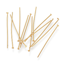 Honeyhandy 304 Stainless Steel Flat Head Pins, Golden, 40x0.7mm, Head: 1.6mm