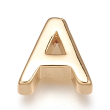 Honeyhandy Brass Charms, Long-Lasting Plated, Real 18K Gold Plated, Letter.A, A: 8.5x8x3mm, Hole: 0.8mm