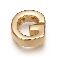 Honeyhandy Brass Charms, Long-Lasting Plated, Real 18K Gold Plated, Letter.G, G: 8.5x8x3mm, Hole: 1.6mm