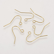 Honeyhandy Jewelry Findings, Iron Earring Hooks, Nickel Free, Golden, 12x17mm