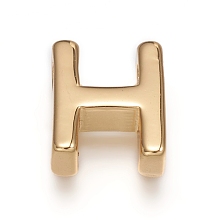 Honeyhandy Brass Charms, Long-Lasting Plated, Letter, Letter.H, H: 8.5x7x3mm, Hole: 1.5mm