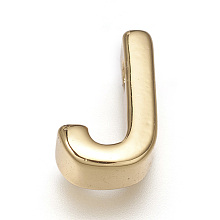 Honeyhandy Brass Charms, Long-Lasting Plated, Letter, Letter.J, J: 8x5.5x3mm, Hole: 1.6mm