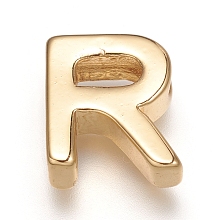 Honeyhandy Brass Charms, Long-Lasting Plated, Letter, Letter.R, R: 8.5x7.5x3mm, Hole: 1.6mm