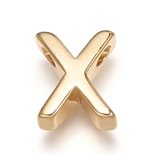 Honeyhandy Brass Charms, Long-Lasting Plated, Letter, Letter.X, X: 9x7x3mm, Hole: 1.6mm