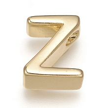 Honeyhandy Brass Charms, Long-Lasting Plated, Letter, Letter.Z, Z: 8.5x7x3mm, Hole: 1.5mm