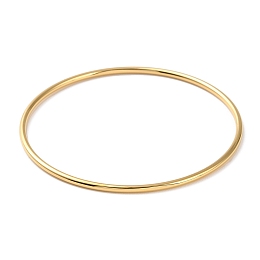 Honeyhandy Ion Plating(IP) 304 Stainless Steel Simple Plain Bangle for Women, Real 18K Gold Plated, Inner Diameter: 2-3/8 inch(6cm)