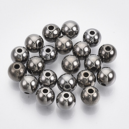 Honeyhandy CCB Plastic Beads, for DIY Jewelry Making, Round, Gunmetal, 8x7mm, Hole: 1.6mm, about 1900pcs/500g.