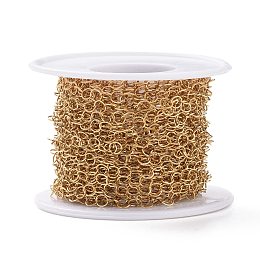 Honeyhandy 304 Stainless Steel Rolo Chains, Belcher Chains, Soldered, with Spool, Golden, 3.6x0.3mm, about 32.8 Feet(10m)/roll