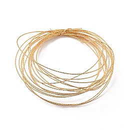 Copper Wire for Jewelry Making, Textured Round, Real 18K Gold Plated, 18 Gauge, 1mm, about 16.40 Feet(5m)/Strand