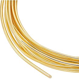 BENECREAT 15 Gauge 18k Gold Plated Craft Wire Tarnish Resistant Brass Jewelry Wire for Beading, Pendant Wrapping, Earrings, Bracelets, Crafts Making, 9.8FT