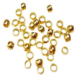 ARRICRAFT 10000PCS Barrel Golden Color Brass Crimp Beads, 2mm in Diameter, 1.2mm Long, Hole: 1.2mm