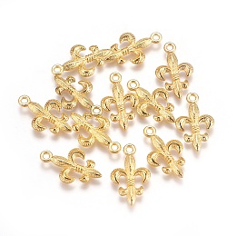 Honeyhandy Tibetan Style Alloy Metal Fleur De Lis Pendants, Lead Free and Cadmium Free, Golden, 24x14x3mm, Hole: 2mm