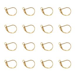 ARRICRAFT 500PCS Golden Brass Lever Back Hoop Earrings Lead Free & Cadmium Free Size 10x15mm