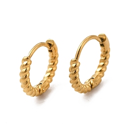 Honeyhandy 316 Stainless Steel Hoop Earrings for Women, Real 18K Gold Plated, 11x12.5x2mm, Pin: 0.8mm