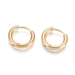 Honeyhandy Ion Plating(IP) 304 Stainless Steel Huggie Hoop Earrings, Hypoallergenic Earrings, with 316 Surgical Stainless Steel Pin, Golden, 10 Gauge, 16x2.5mm, Pin: 1mm