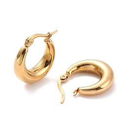 Honeyhandy Vacuum Plating 304 Stainless Steel Chunky Hoop Earrings for Women, Golden, 21x20x6mm, Pin: 0.6mm