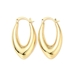 Honeyhandy Rack Plating Brass Chunky Hoop Earrings for Women, Cadmium Free & Lead Free, Real 18K Gold Plated, 38.5x21x6mm, Pin: 0.5x1.6mm