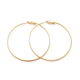 Honeyhandy Rack Plating Brass Huggie Hoop Earrings, Long-Lasting Plated Jewelry for Women, Cadmium Free & Lead Free, Real 18K Gold Plated, 60x2mm, Pin: 1mm