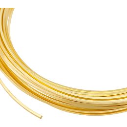 BENECREAT 16.4Feet 14K Gold Plated Square Copper Wire, 20 Gauge Gold Copper Wire for Jewelry Beading Craft Work