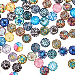 arricraft 200 Pcs 12mm Printed Glass Cabochons Mosaic Tile for Photo Pendant Making Jewelry Butterfly Flatback Dome Cabochons