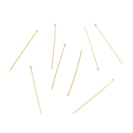 Honeyhandy Brass Flat Head Pins, Long-Lasting Plated, Real 18K Gold Plated, 38x0.7mm, Head: 2mm