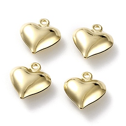 Honeyhandy Brass Charms, Heart, Real 24K Gold Plated, 13x11.5x3.5mm, Hole: 1.2mm