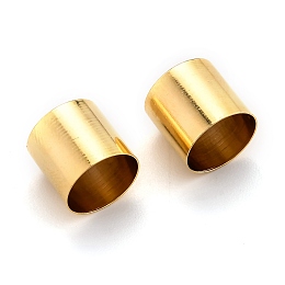 Honeyhandy Brass Cord End, End Caps Long-Lasting Plated, Column, Real 24K Gold Plated, 11x10mm, Hole: 1.2mm, Inner Diameter: 9mm