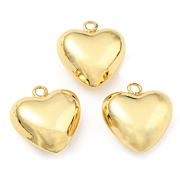 Honeyhandy Brass Pendants, Long-Lasting Plated, Lead Free & Cadmium Free, Heart Charm, Real 18K Gold Plated, 20x18.5x9mm, Hole: 2mm