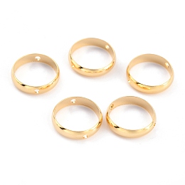 Honeyhandy Brass Beads Frames, Long-Lasting Plated, Round Ring, Real 24K Gold Plated, 12x3mm, Hole: 1.2mm